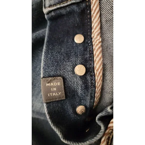 Brunello Cucinelli Luxury Denim Dark Blue Acid Wash, Iconic Fit Jeans - IT 48 (3 - Picture 5 of 7